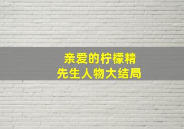 亲爱的柠檬精先生人物大结局