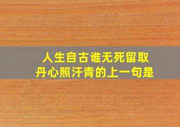 人生自古谁无死留取丹心照汗青的上一句是