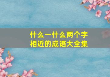 什么一什么两个字相近的成语大全集