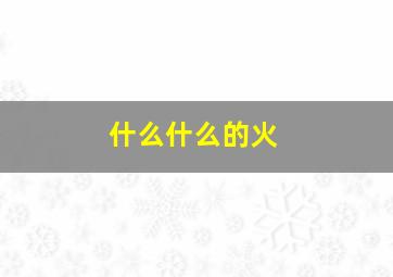 什么什么的火