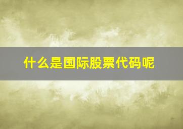 什么是国际股票代码呢