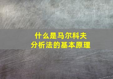 什么是马尔科夫分析法的基本原理