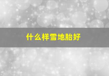 什么样雪地胎好