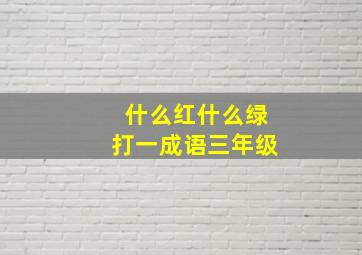 什么红什么绿打一成语三年级