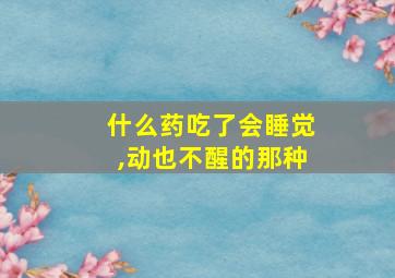 什么药吃了会睡觉,动也不醒的那种