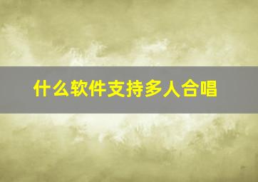 什么软件支持多人合唱