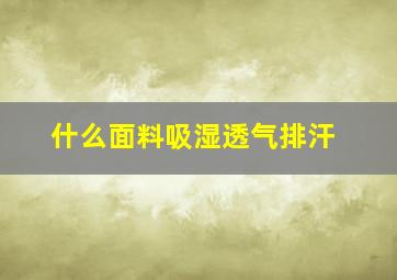 什么面料吸湿透气排汗