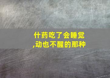 什药吃了会睡觉,动也不醒的那种