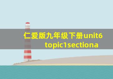 仁爱版九年级下册unit6topic1sectiona