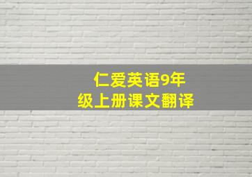 仁爱英语9年级上册课文翻译