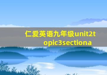 仁爱英语九年级unit2topic3sectiona