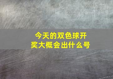 今天的双色球开奖大概会出什么号