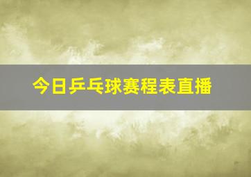 今日乒乓球赛程表直播