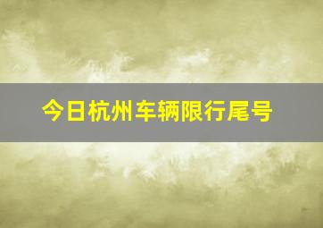 今日杭州车辆限行尾号