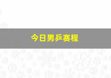 今日男乒赛程