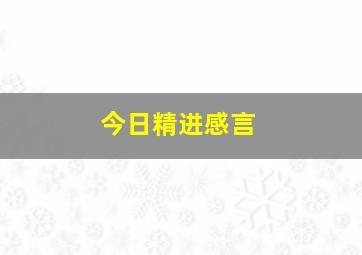 今日精进感言