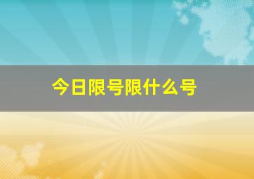 今日限号限什么号