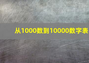 从1000数到10000数字表