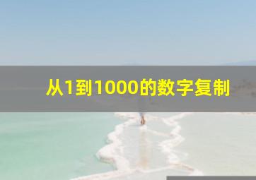 从1到1000的数字复制