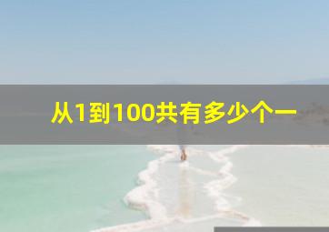 从1到100共有多少个一