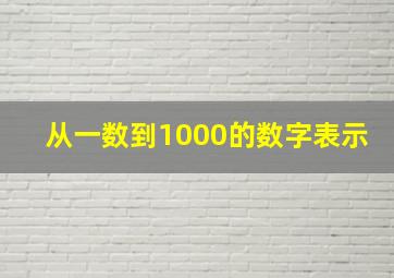 从一数到1000的数字表示