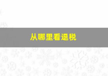 从哪里看退税