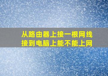 从路由器上接一根网线接到电脑上能不能上网