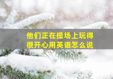 他们正在操场上玩得很开心用英语怎么说