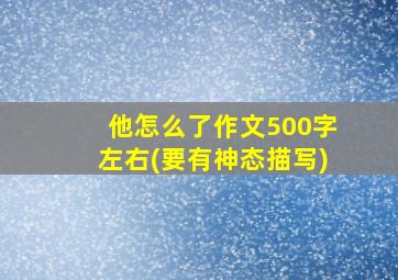 他怎么了作文500字左右(要有神态描写)