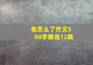 他怎么了作文500字精选12篇