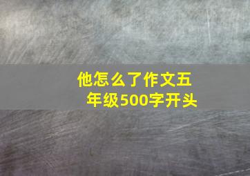 他怎么了作文五年级500字开头