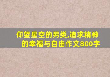 仰望星空的另类,追求精神的幸福与自由作文800字