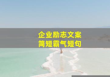 企业励志文案简短霸气短句