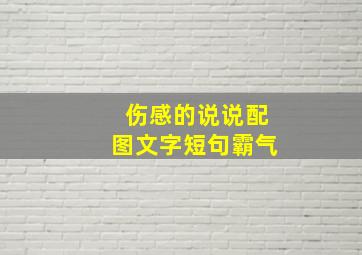 伤感的说说配图文字短句霸气