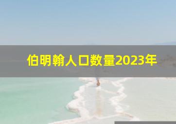 伯明翰人口数量2023年