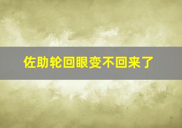 佐助轮回眼变不回来了