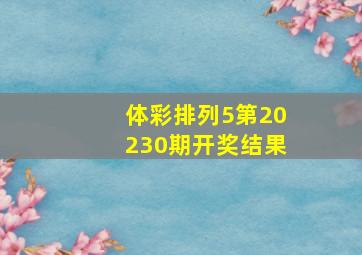 体彩排列5第20230期开奖结果