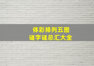 体彩排列五图谜字谜总汇大全