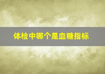 体检中哪个是血糖指标