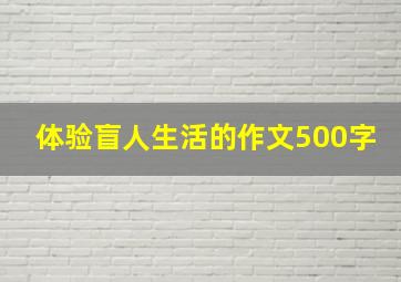 体验盲人生活的作文500字