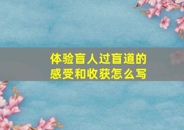 体验盲人过盲道的感受和收获怎么写