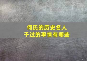 何氏的历史名人干过的事情有哪些