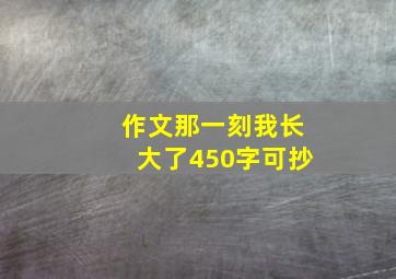 作文那一刻我长大了450字可抄