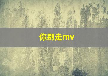 你别走mv