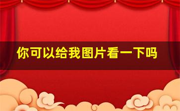 你可以给我图片看一下吗