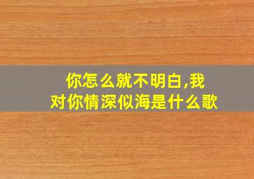 你怎么就不明白,我对你情深似海是什么歌