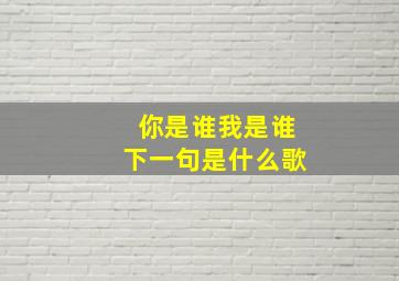 你是谁我是谁下一句是什么歌