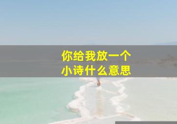 你给我放一个小诗什么意思