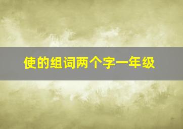 使的组词两个字一年级