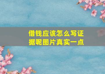 借钱应该怎么写证据呢图片真实一点